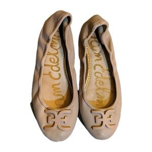 Sam Edelman Florence Natural Pink Leather Ballet Flats Women 9M Leather Insoles